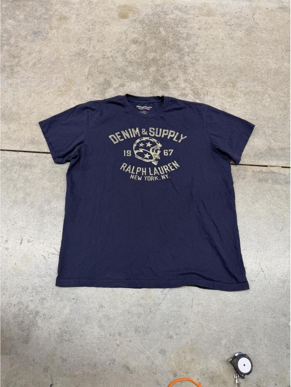 vintage denim and supply ralph lauren skull new york shirt size large